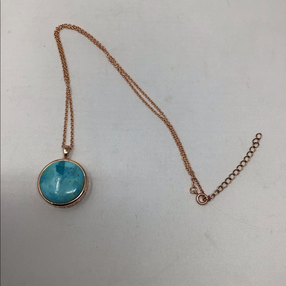 TIMNA Jewelry collection copper necklace and pendent with blue turquoise stone